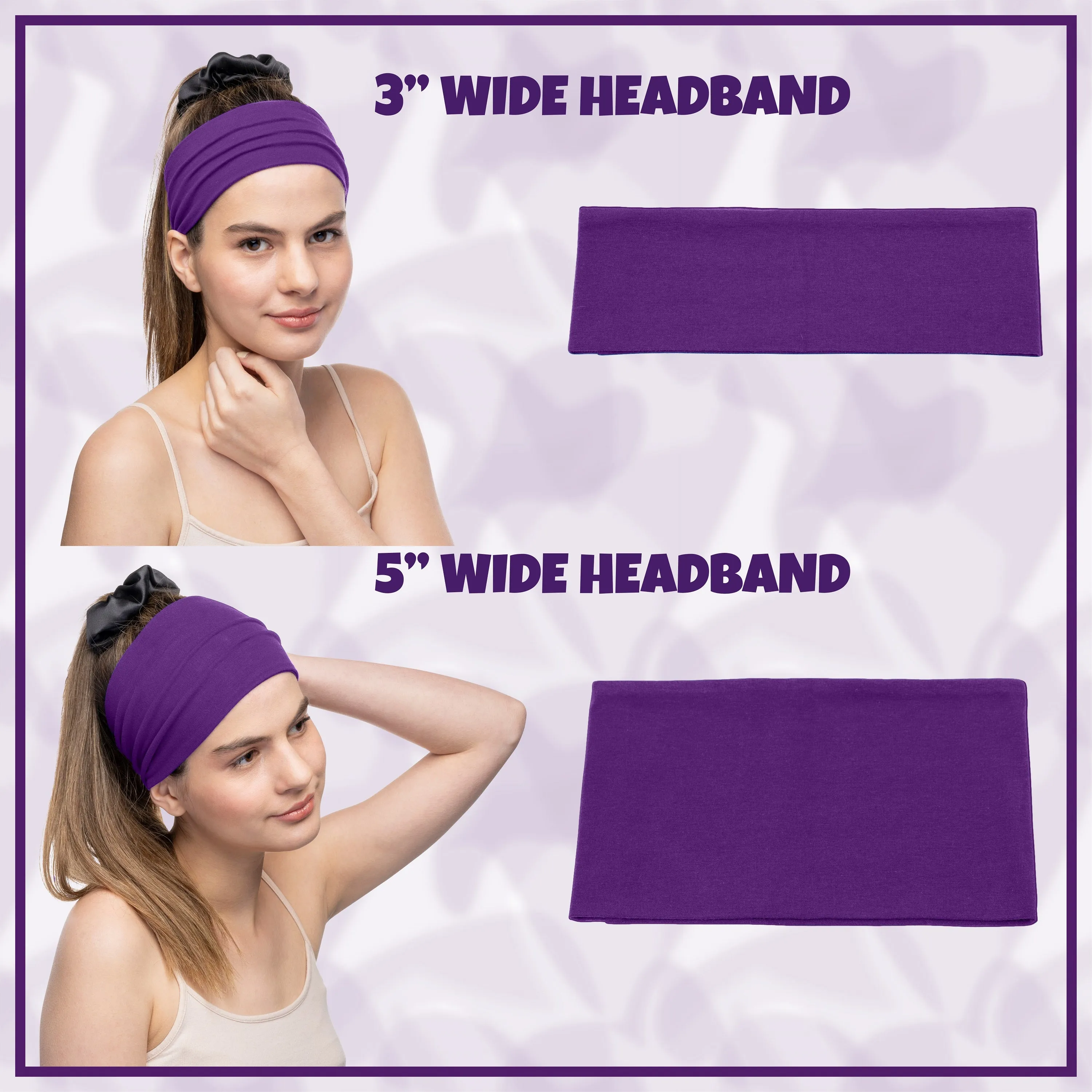 Women's Headbands Cotton Jersey 5" Wide Yoga Fitness Fashion Made in the USA Rust