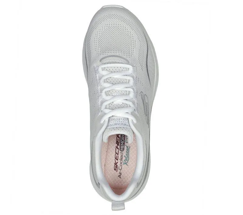 Women's Wide Fit Skechers 149837 D'lux Fitness Pure Glam Trainers