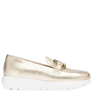 Wonders Gold Leather Slip On Shoes